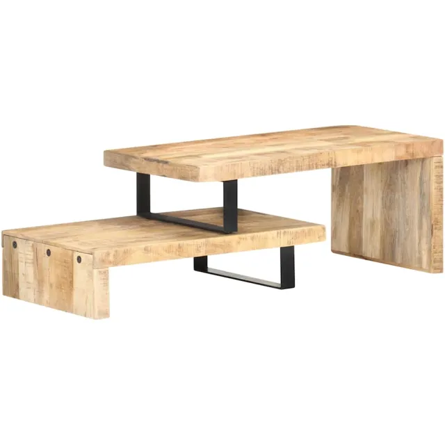 vidaXL 2-delige Salontafelset massief mangohout bruin, foto 2