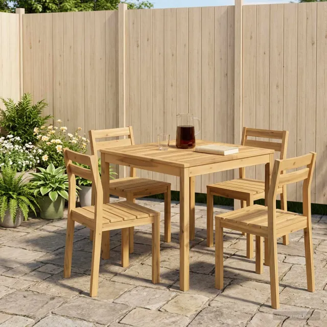 vidaXL Tuindiner tafel LAREN Witgewassen 80 x 80,5 x 75 cm Bruin