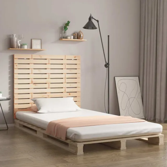 vidaXL Hoofdbord wandmontage 126x3x91,5 cm massief grenenhout bruin