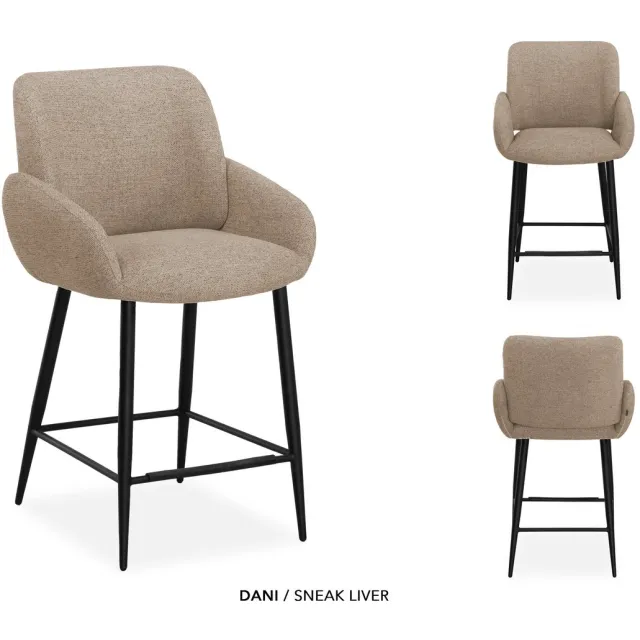 Maxfurn MX-Sofa - Barstoel Dani / Kleur: Liver | per 2 stuks