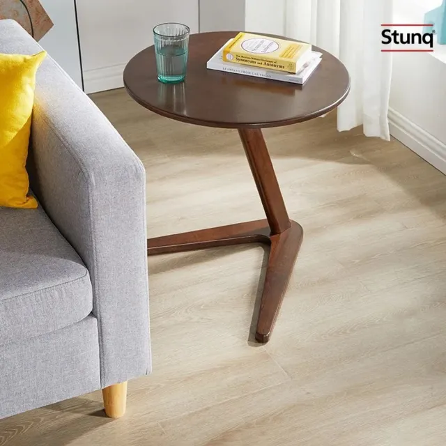Stunq Ronde Bijzettafel Massief Hout Walnoot Bruin