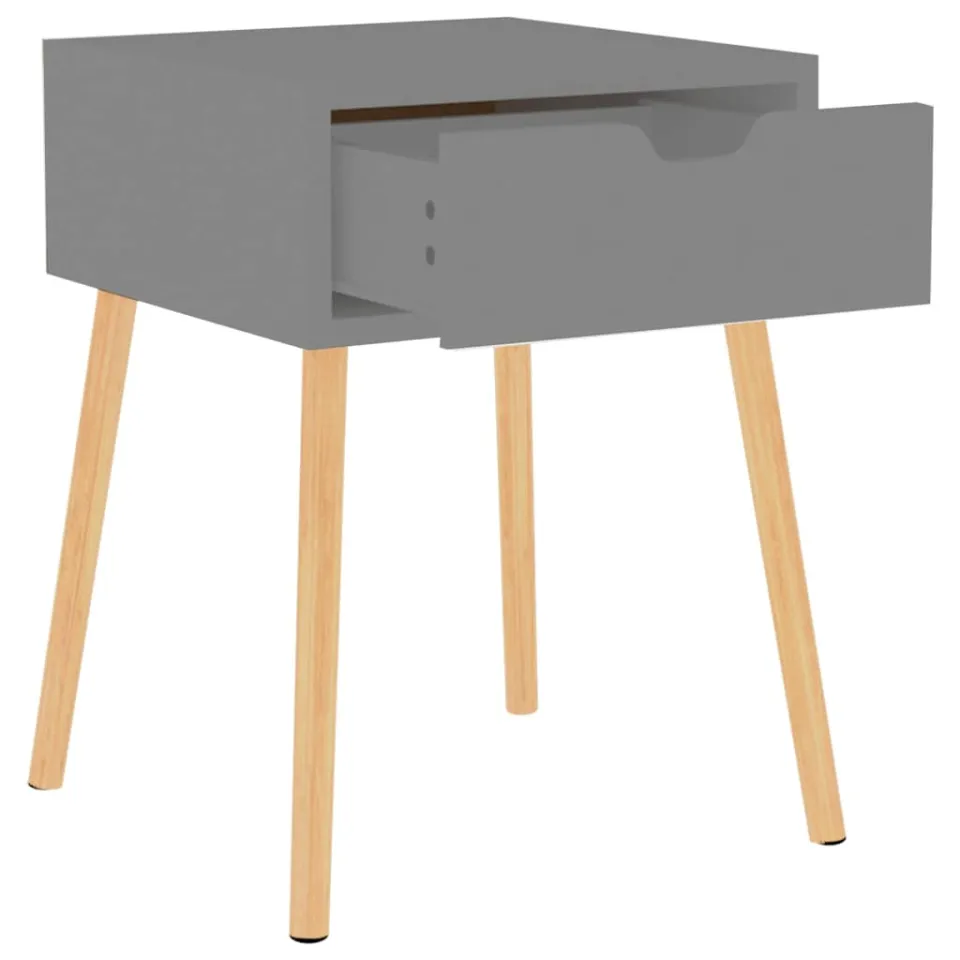 vidaXL Nachtkastjes 2 st 40x40x56 cm bewerkt hout grijs, foto 4
