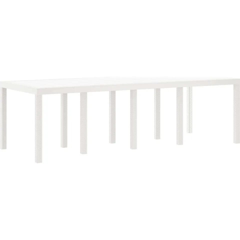 vidaXL Tuin Eetset 11 st Wit Polypropyleen, foto 4
