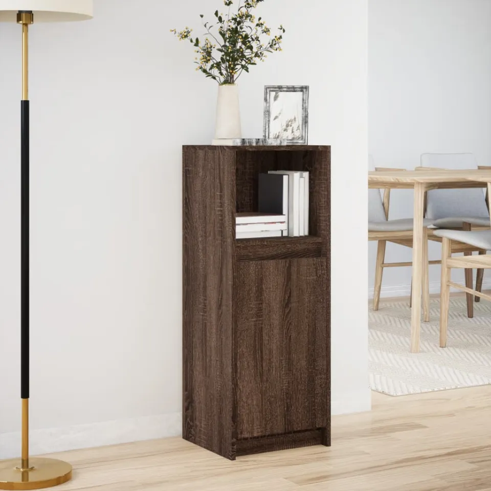 vidaXL Dressoir met LED 38x34x100 cm bewerkt hout bruin eikenkleur, foto 2