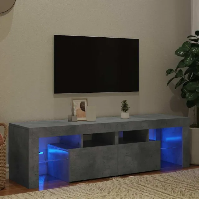 vidaXL Tv-meubel met LED-verlichting 140x36,5x40 cm betongrijs