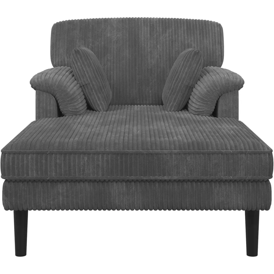 vidaXL Chaise longue Lichtgrijs Katoenen stof