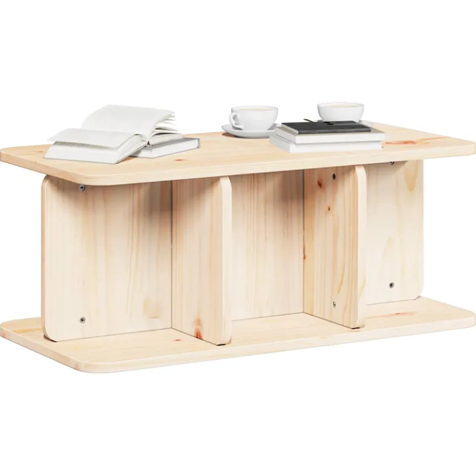 vidaXL Salontafel Naturel 80 x 39,5 x 33,5 cm Massief grenenhout
