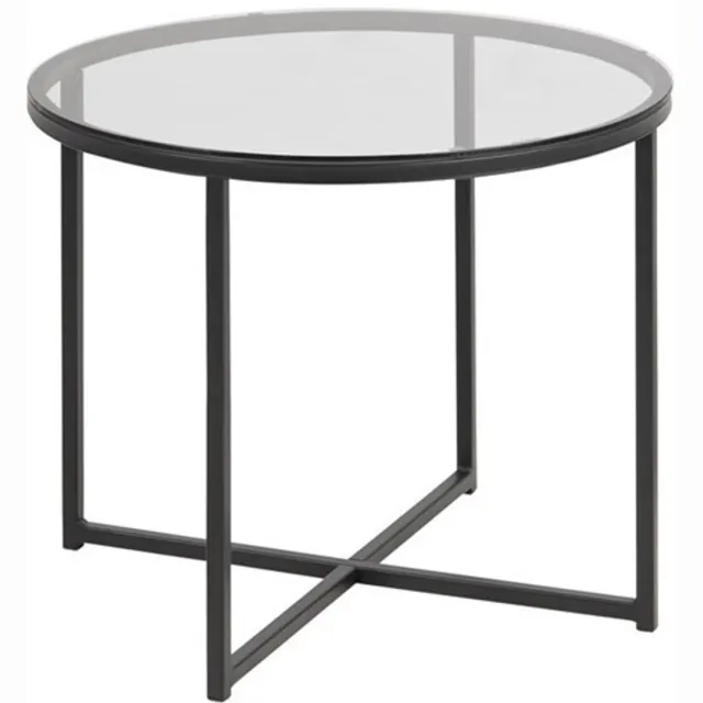 Giga Living Bijzettafel Elora Rond Glas Smoke Ø55cm - Giga Living