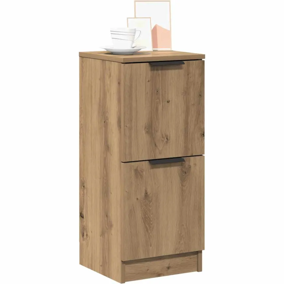 vidaXL Dressoir 30x30x70 cm bewerkt hout artisanaal eikenkleur Bruin
