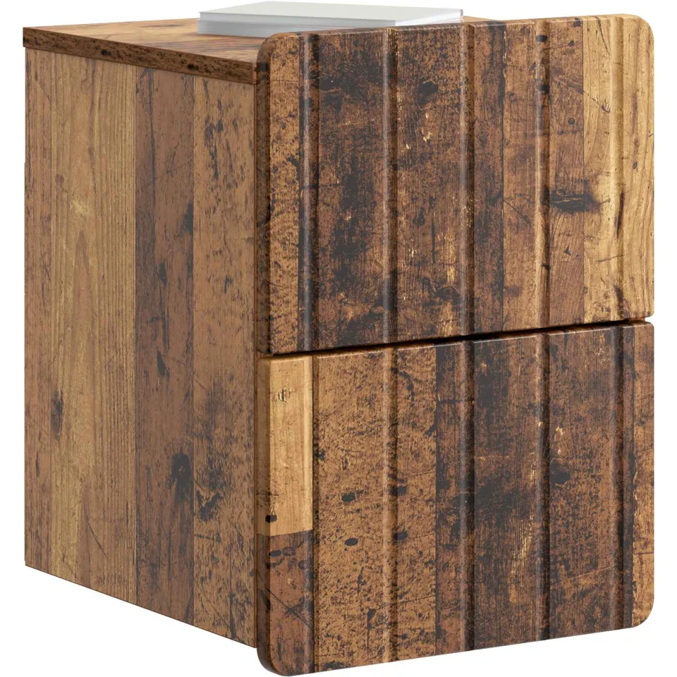 vidaXL Wandbeugel Bedkast 2 st Oud hout 33 x 34,5 x 43 cm Bewerkt hout Bruin
