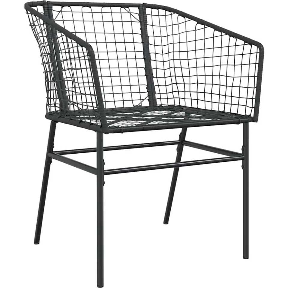 vidaXL 5-delige Tuinset poly rattan glas zwart, foto 4