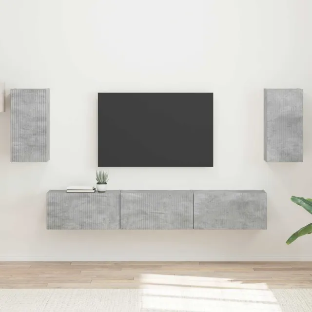 vidaXL Tv-meubelset 5 st Beton Grijs Bewerkt hout