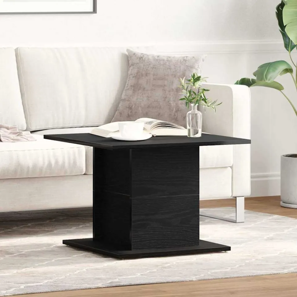 vidaXL Salontafel Zwart Eiken 55,5 x 55,5 x 40 cm Bewerkt hout, foto 3