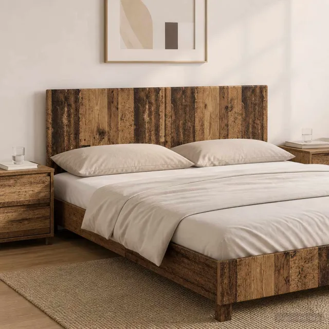 vidaXL Wandgemonteerd Hoofdeinde BREDA Oud hout Bewerkt hout Bruin