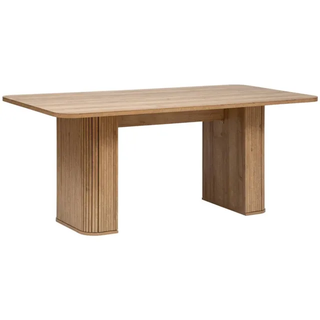 Atmosphera Créateur d'intérieur® Eettafel voor 6/8 personen met eikenlook en brede poten COLVA Marron
