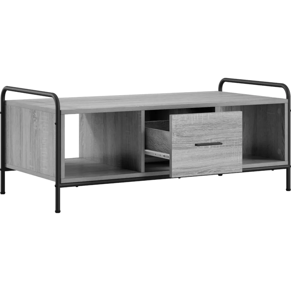 vidaXL Salontafel Grijs Sonoma 99,5 x 49 x 41 cm Bewerkt hout