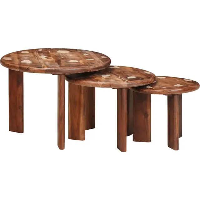 vidaXL Nest Koffietafels 3 st Multikleur Ø 54 x 40 cm Meerkleurig