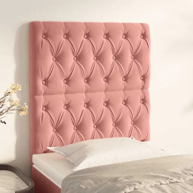 vidaXL Hoofdbord roze 80x7x118/128 cm fluweel