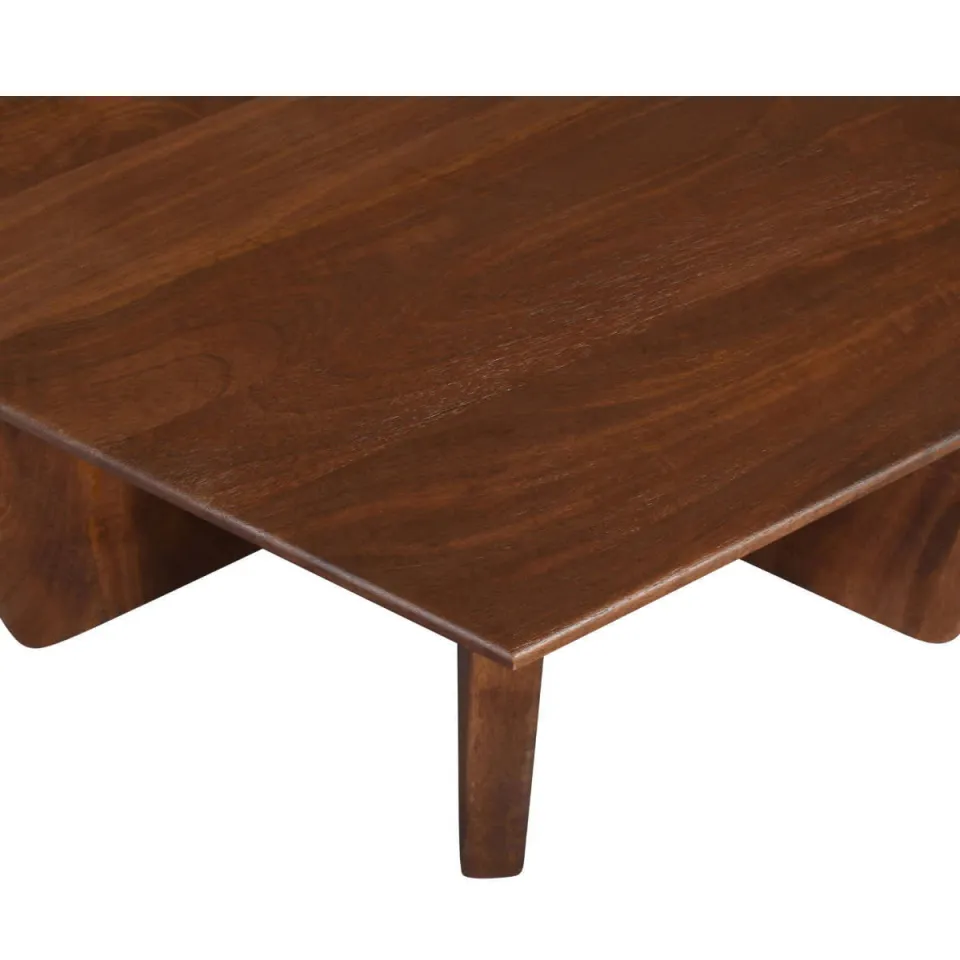 Giga Meubel Salontafel Martos - Donkerbruin Mangohout - 80x80x35cm, foto 3