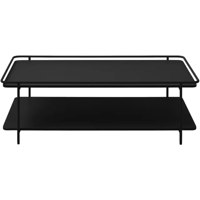 Nest of Nora Metalen salontafel rechthoekig - Met onderblad - 110x55 cm - Zwart