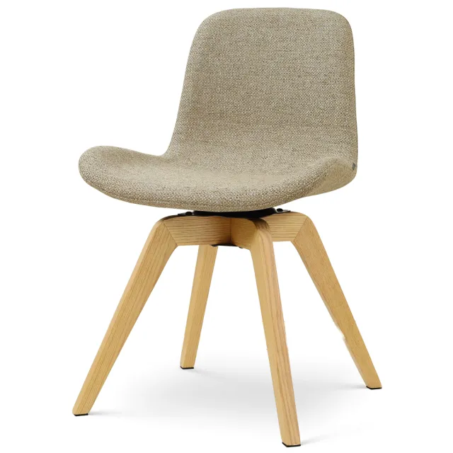 Nolon Noor-Fé draaibare eetkamerstoel taupe melange - houten onderstel