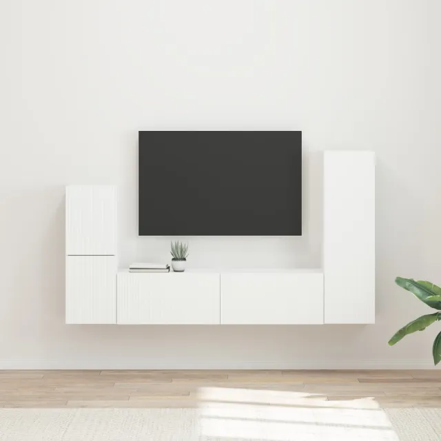 vidaXL Tv-meubelset 4 st 30 x 31 x 100 cm Wit, foto 2