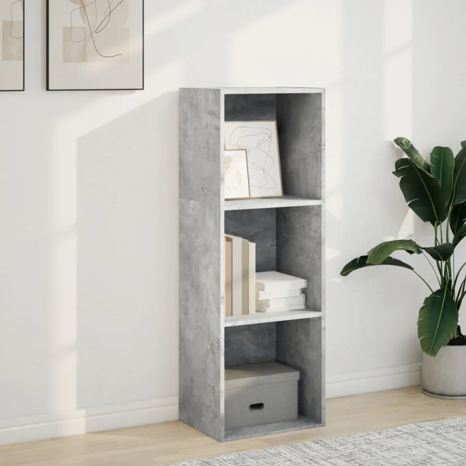 vidaXL Boekenkast 40x30x114 cm bewerkt hout betongrijs grijs, foto 2