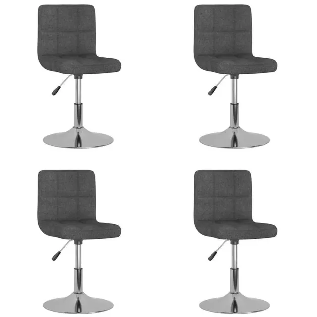 vidaXL Eetkamerstoelen 4 st draaibaar stof donkergrijs