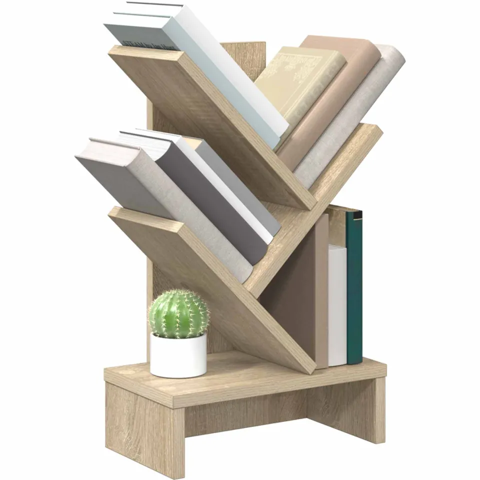 vidaXL Boomvormige boekenplank met 3 planken 30 x 18 x 48 cm Bruin