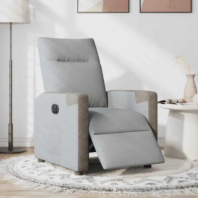 vidaXL Fauteuil elektrisch verstelbaar stof lichtgrijs
