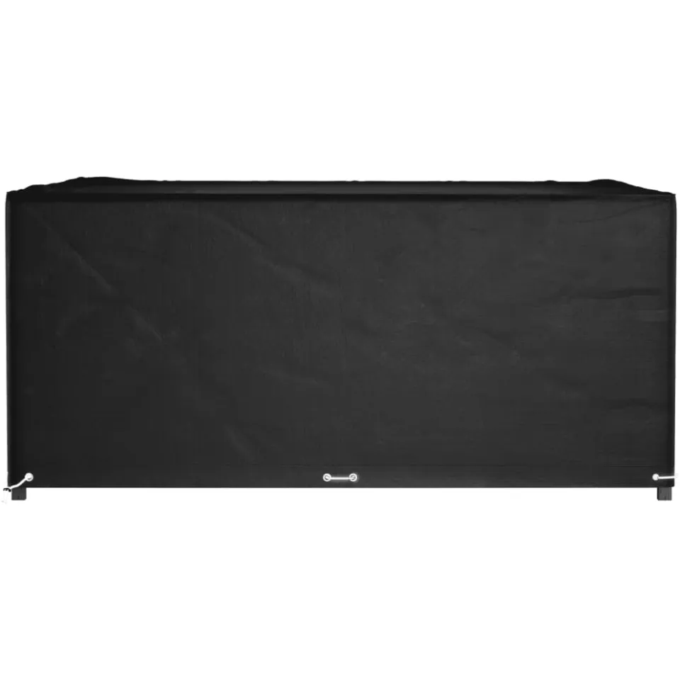 vidaXL Tuinmeubelhoezen met 16 oogjes vierkant 205x205x90 cm Zwart