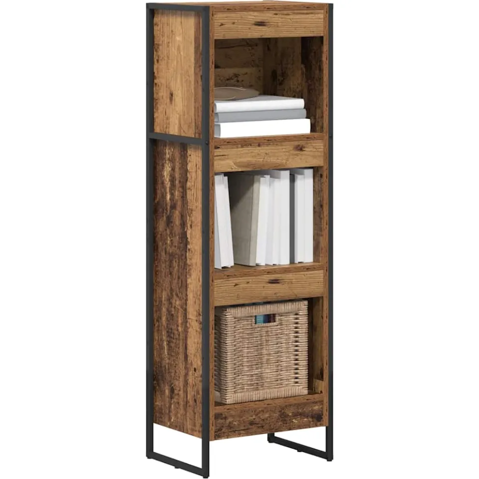 vidaXL Boekenkast 40 x 30 x 121 cm Bewerkt hout Oud Hout bruin, foto 2
