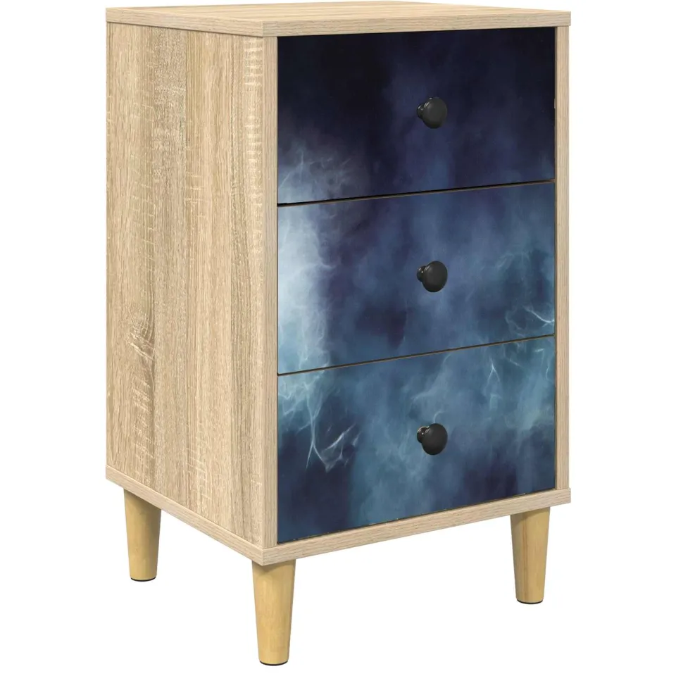 vidaXL Nachtkastje RAALTE Sonoma Eiken 36 x 33 x 60 cm Bewerkt hout Bruin