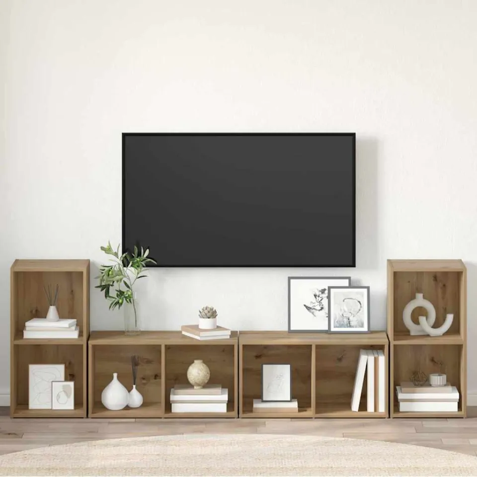 vidaXL Tv-meubelset 4 st 37 x 37 x 72 cm Artisan Eiken, foto 3