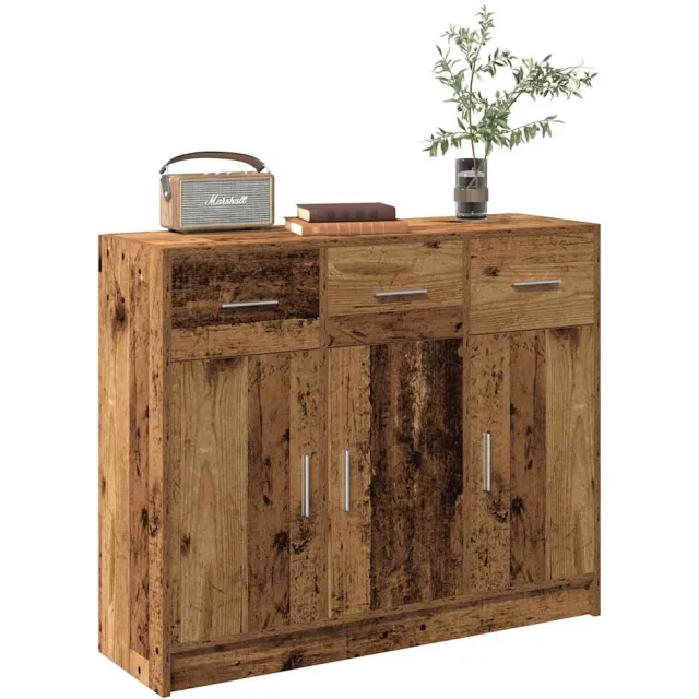 vidaXL Dressoir 91x28x75 cm bewerkt hout oud houtkleurig Bruin