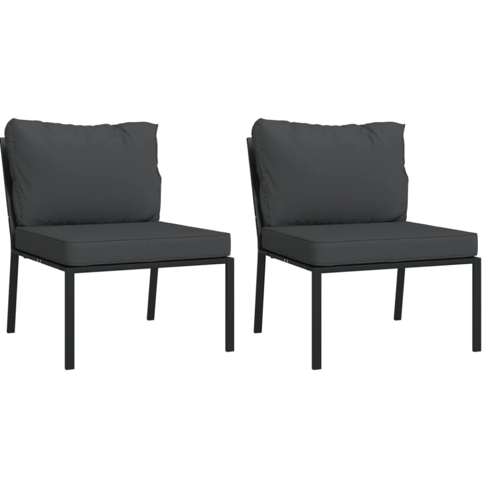 vidaXL 5-delige Loungeset met kussens staal grijs, foto 3