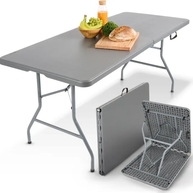 Arebos Inklapbare tafel Tuintafel Eettafel Inklapbare campingtafel 182 cm Antraciet
