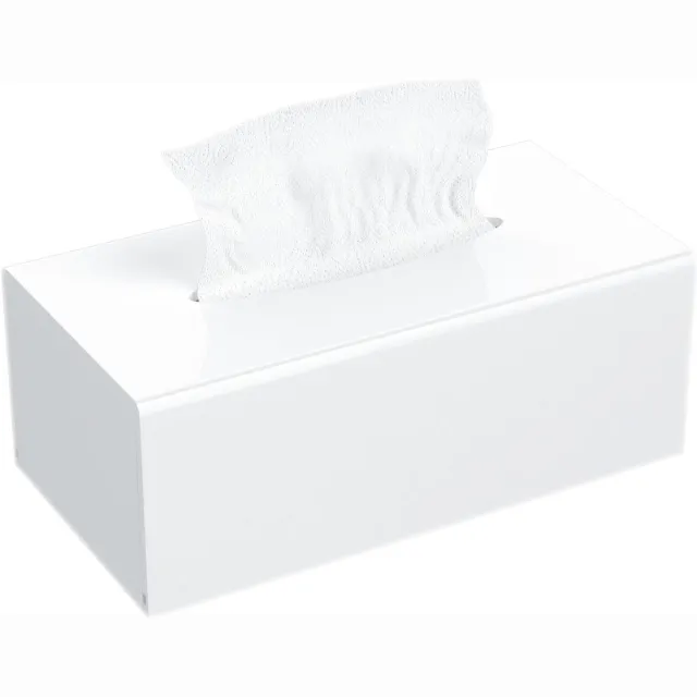 Famanu Acryl cosmeticadoekjesbox: 25 × 13 × 9 cm witte doekjesbox met magnetische afdekking voor eetkamer, badkamer, slaapkamer, kantoor, salontafel, auto