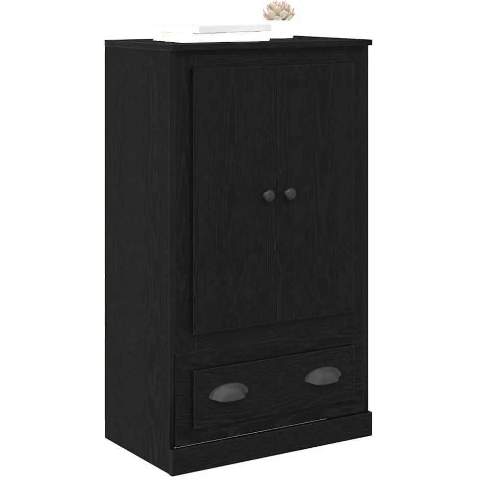 vidaXL Highboard Zwart Eiken 60 x 35,5 x 103,5 cm Bewerkt hout
