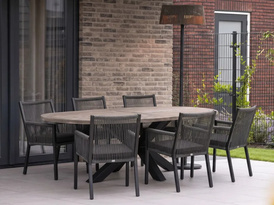 Manifesto Furniture Manifesto Rivola/ROUGH-Y Ellips 240cm dining tuinset 7-delig, foto 5