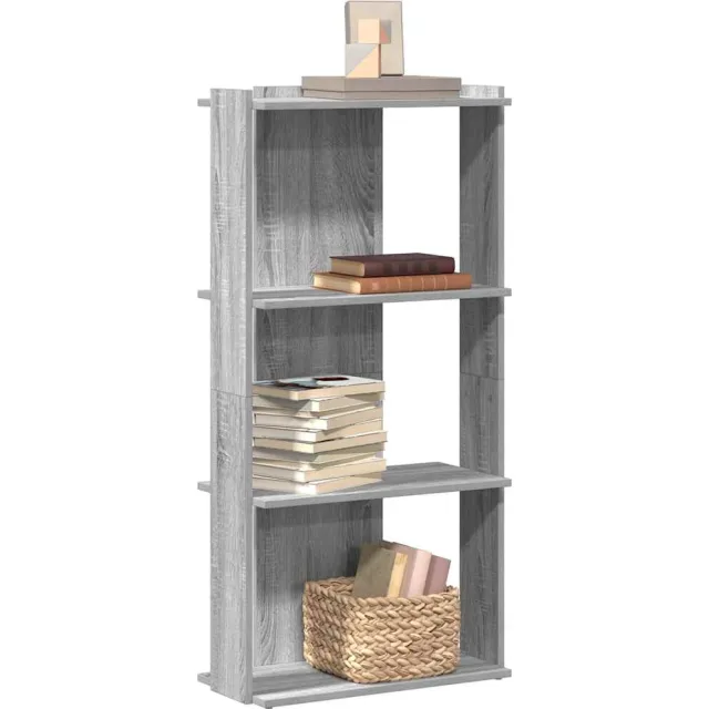 vidaXL Boekenkast 3-laags 60x30x120 cm bewerkt hout grijs sonoma eiken