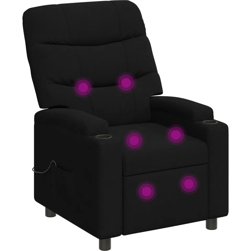 vidaXL Massage-relaxstoel Zwart 75 x 93 x 102 cm Stof