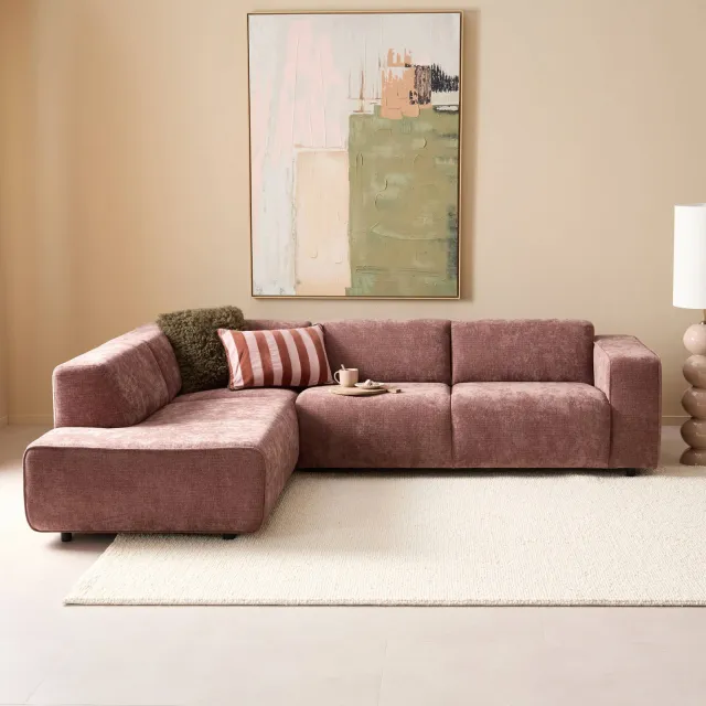 NOUS Living hoekbank links Aaris roze, foto 2