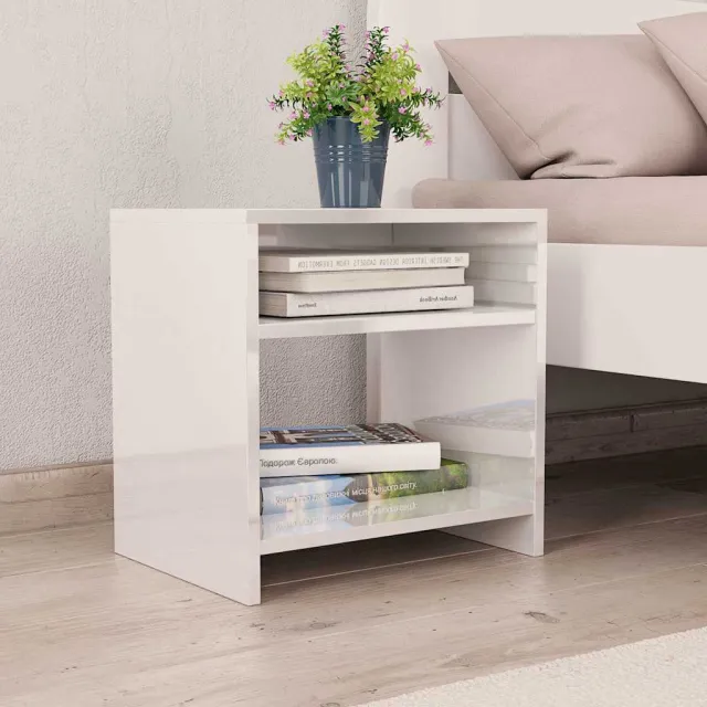 vidaXL Nachtkastjes 2 st 40x30x40 cm bewerkt hout wit, foto 2