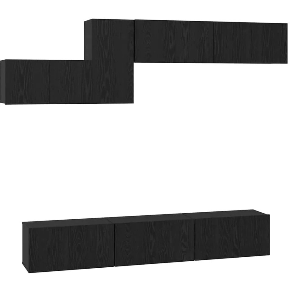 vidaXL Tv-meubelset 7 st Zwart Eiken, foto 3