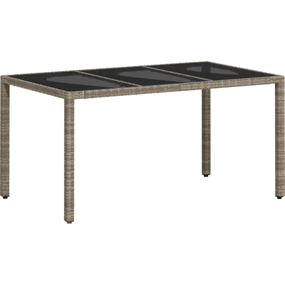 vidaXL 7-delige Tuinset met kussens poly rattan en glas lichtgrijs grijs, foto 4