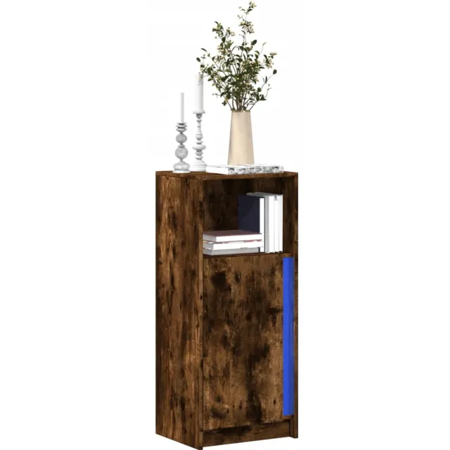 vidaXL Dressoir met LED 42,5x34x100 cm bewerkt hout gerookt eikenkleur Bruin