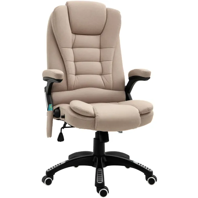 Vinona Bureaustoel met massage- en warmtefunctie - Met verstelbare rugleuning en afstandsbediening - 68 x 72 x 110-120 cm - Bruin