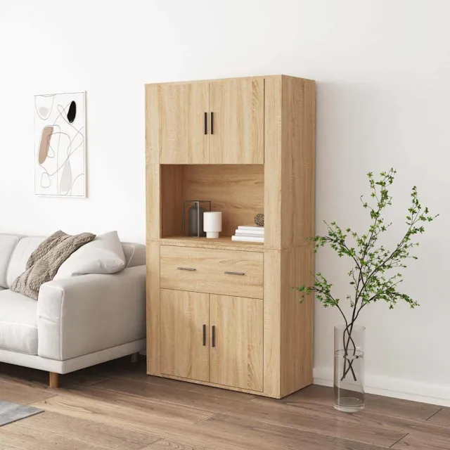 vidaXL Hoge kast bewerkt hout sonoma eikenkleurig, foto 2