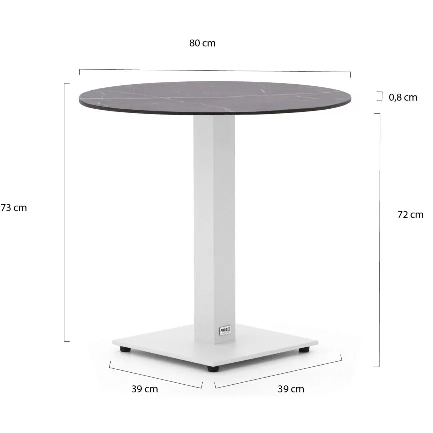 Forza Furniture Forza Orta tuintafel ø80cm (h:73cm) wit, foto 2
